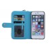 iPhone SE 5 5s - 2 in 1 PU Leather Flip Zipper Wallet Protective Cover Case with Wrist Strap - Blue